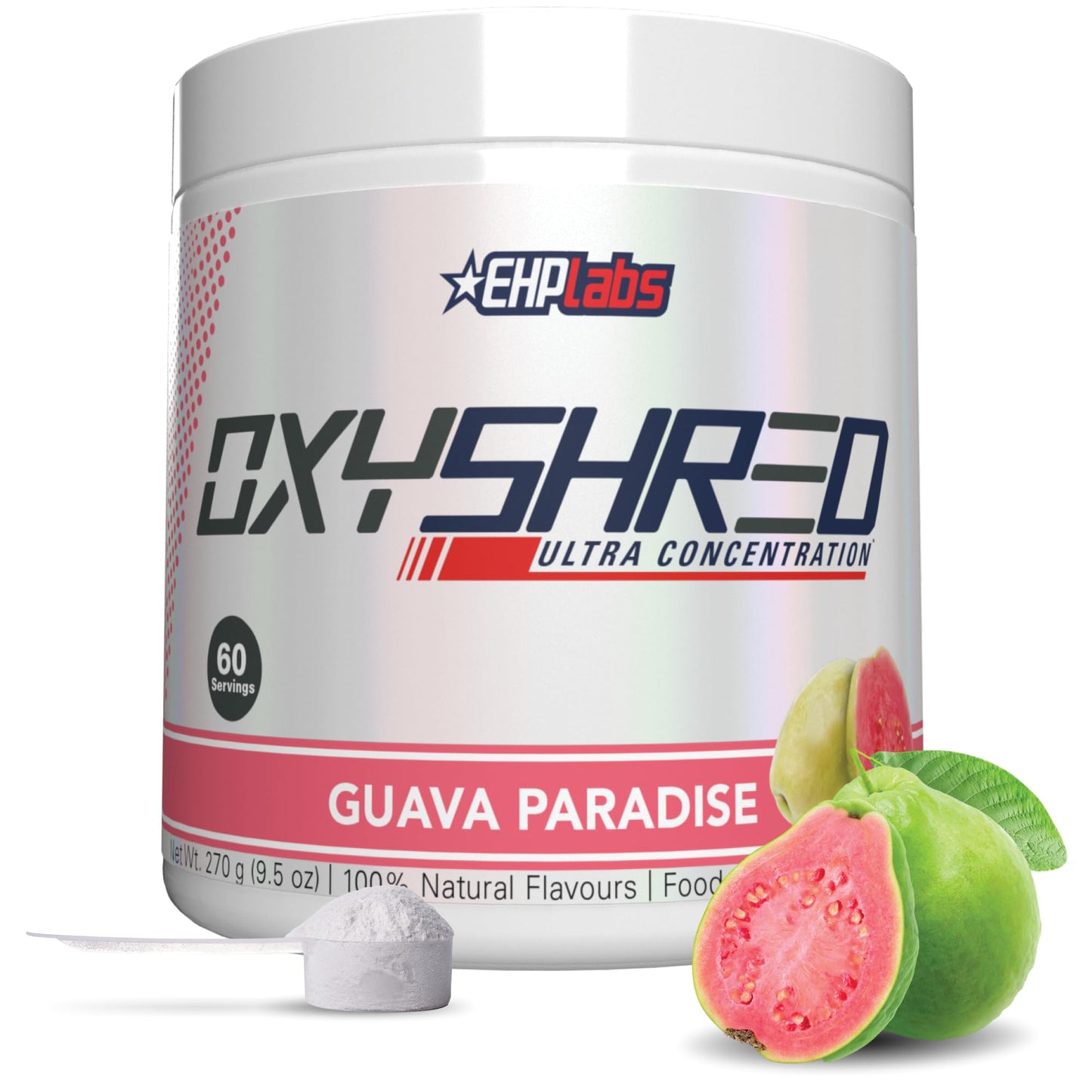 EHP Labs OxyShred Pre Workout Powder & Shredding Supplement - Preworkout Powder with L Glutamine & Acetyl L Carnitine, Energy Boost Drink - Passionfruit, 60 Servings