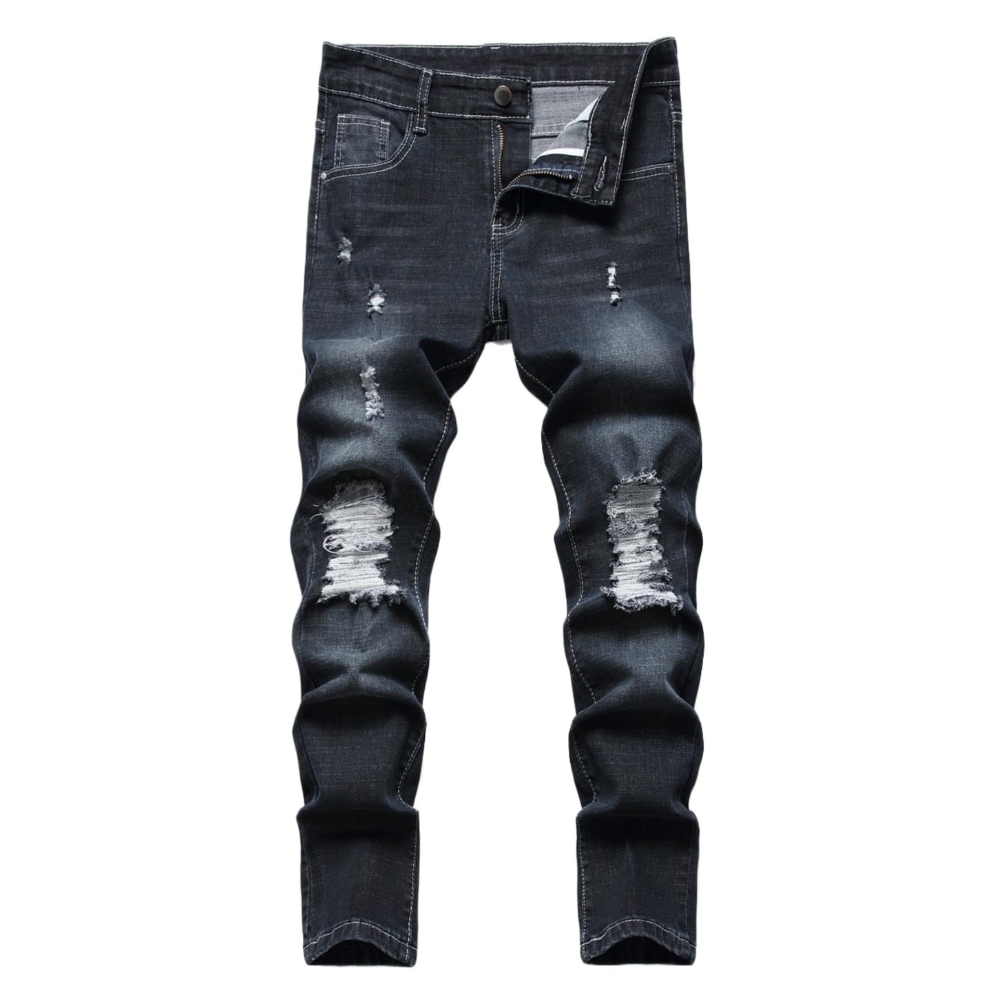 Maiyifu-GJ Boy's Slim Straight Fit Ripped Jeans Destroyed Distressed Denim Jeans Kids Classic Washed Jean Pants with Holes