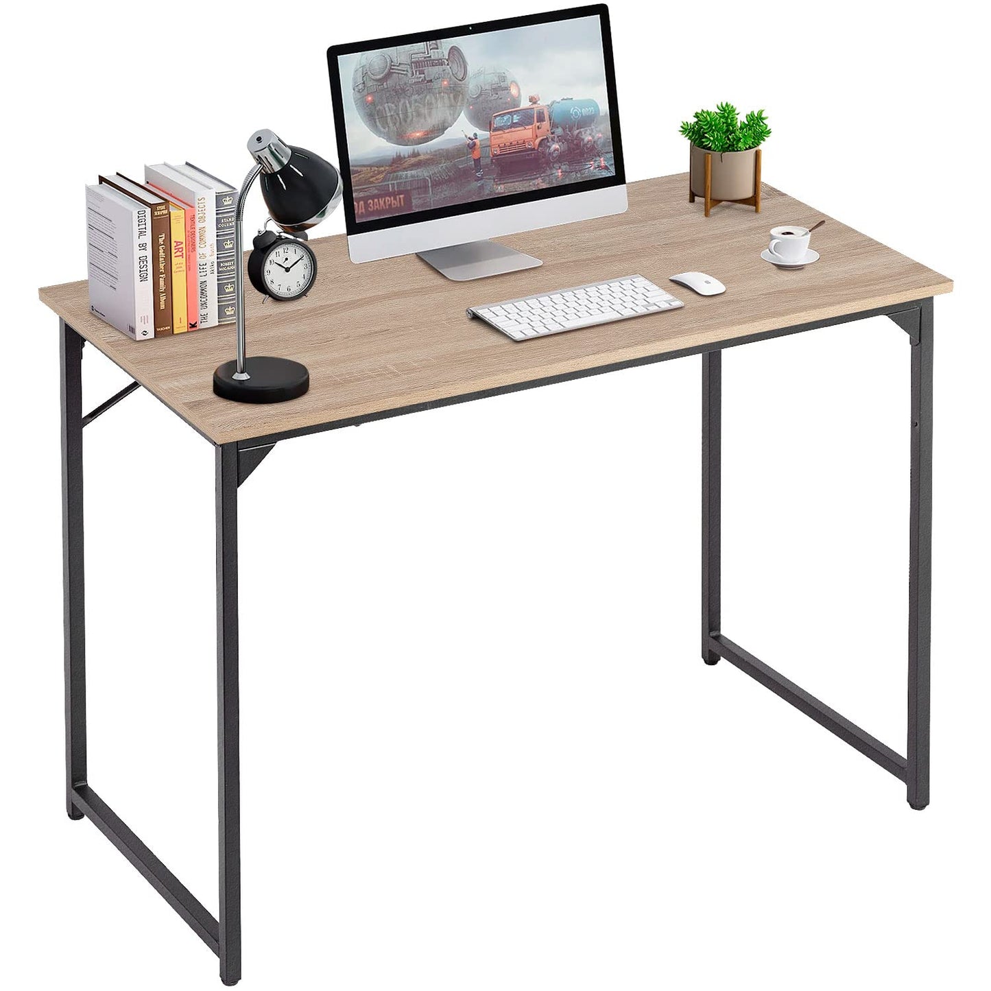 PayLessHere 32/39/47 inch Computer Desk Study Writing Table, Adjustable feet, Modern Furniture for Home Office (1, Brown, 32 inch)