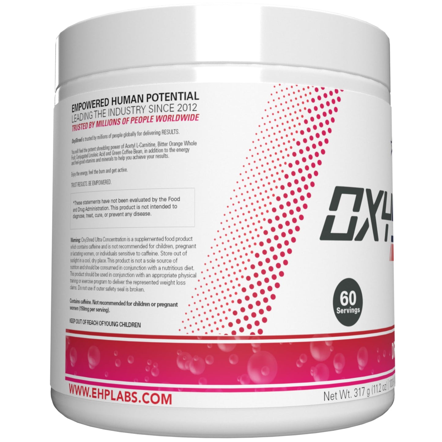EHP Labs OxyShred Pre Workout Powder & Shredding Supplement - Preworkout Powder with L Glutamine & Acetyl L Carnitine, Energy Boost Drink - Passionfruit, 60 Servings