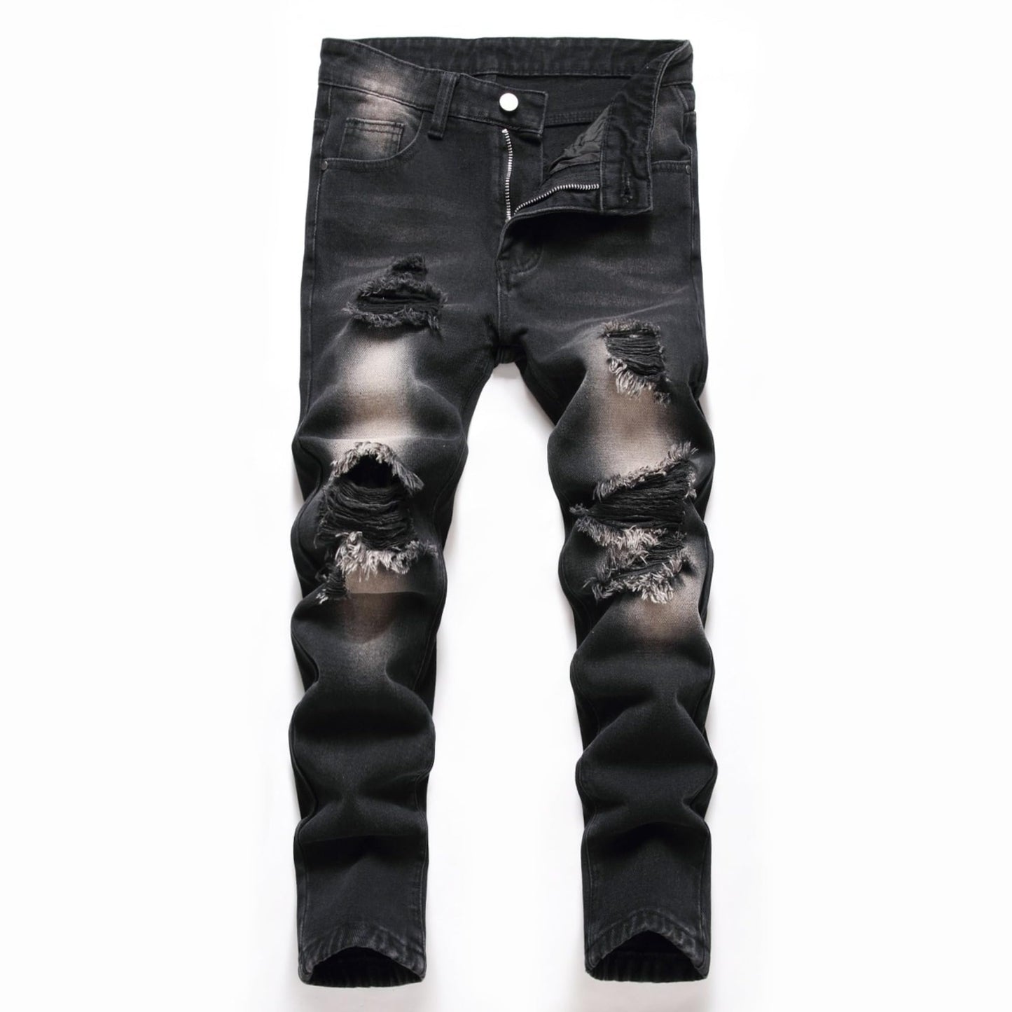 Maiyifu-GJ Boy's Slim Straight Fit Ripped Jeans Destroyed Distressed Denim Jeans Kids Classic Washed Jean Pants with Holes