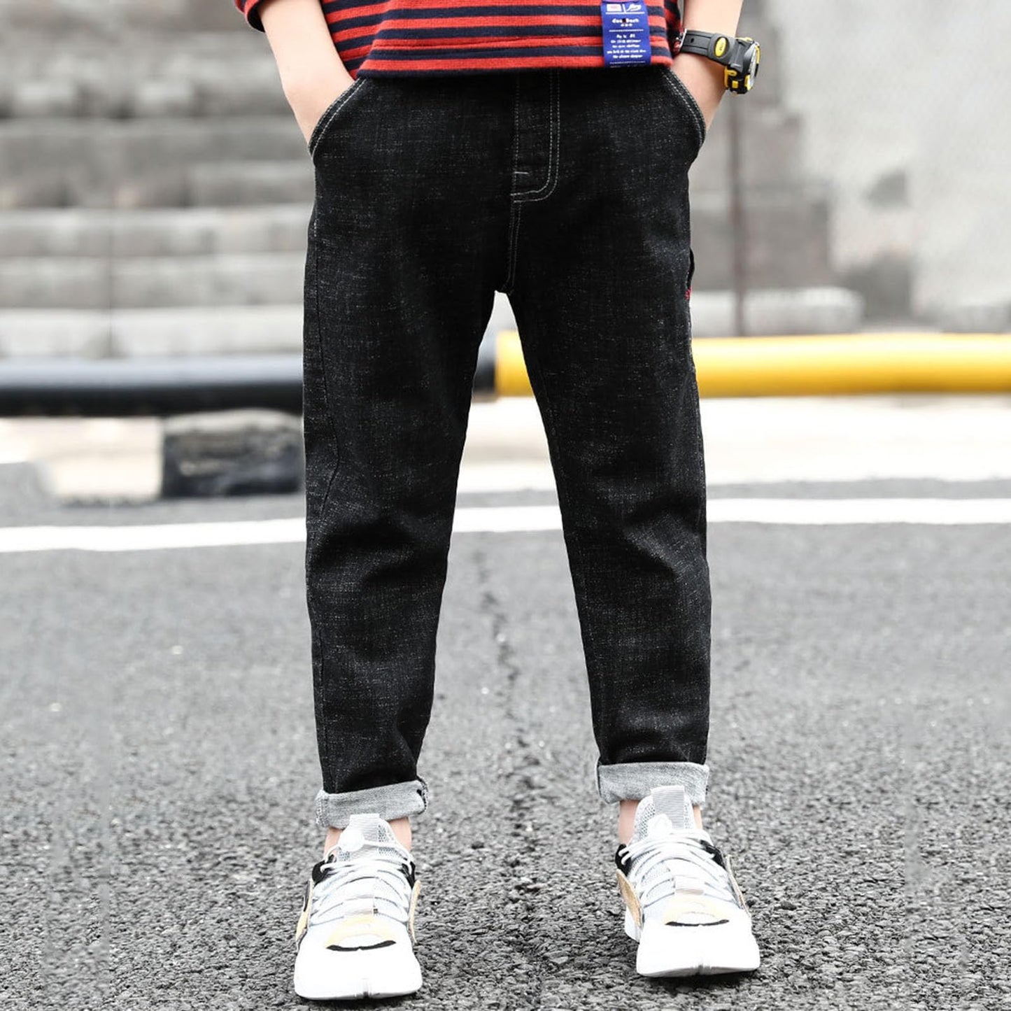 Boys Regular Straight Fit Jeans Casual Denim Pants Stretch Denim Pants Baby Birthday Leggings