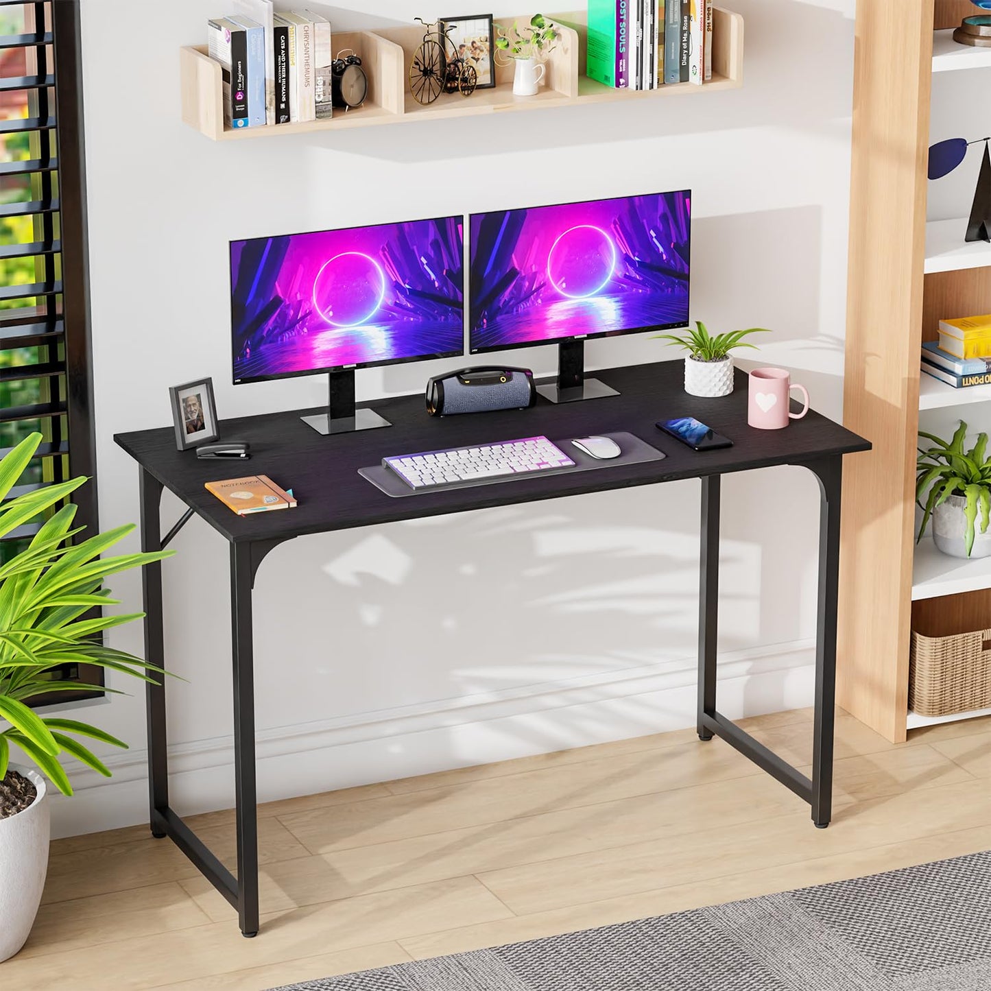 PayLessHere 32/39/47 inch Computer Desk Study Writing Table, Adjustable feet, Modern Furniture for Home Office (1, Brown, 32 inch)