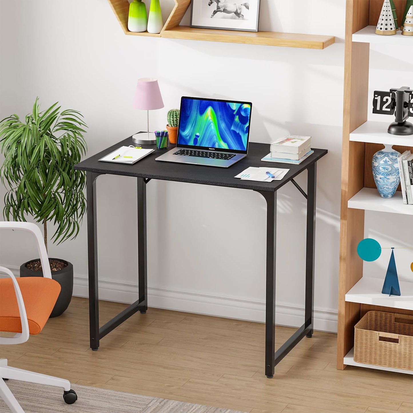 PayLessHere 32/39/47 inch Computer Desk Study Writing Table, Adjustable feet, Modern Furniture for Home Office (1, Brown, 32 inch)