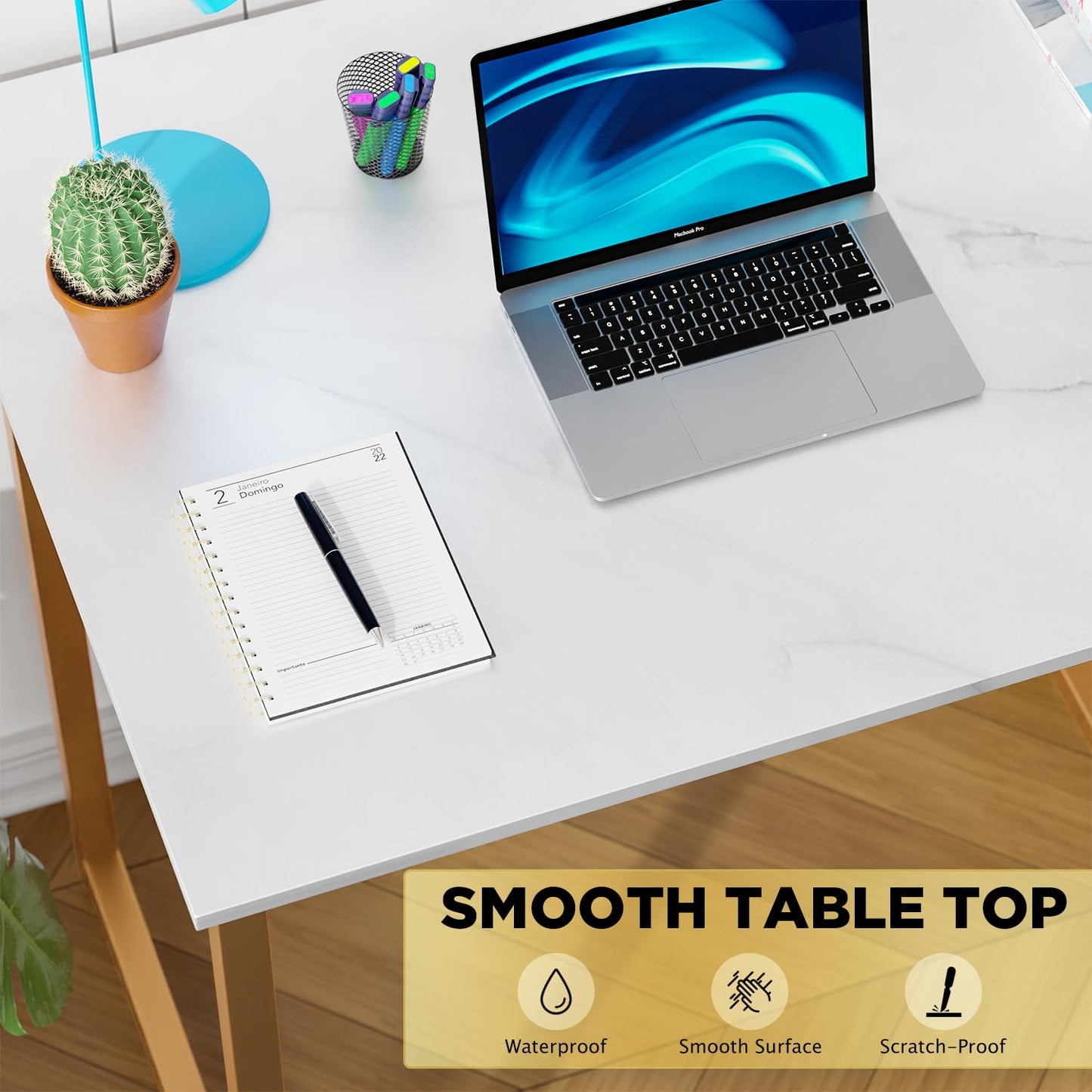 PayLessHere 32/39/47 inch Computer Desk Study Writing Table, Adjustable feet, Modern Furniture for Home Office (1, Brown, 32 inch)