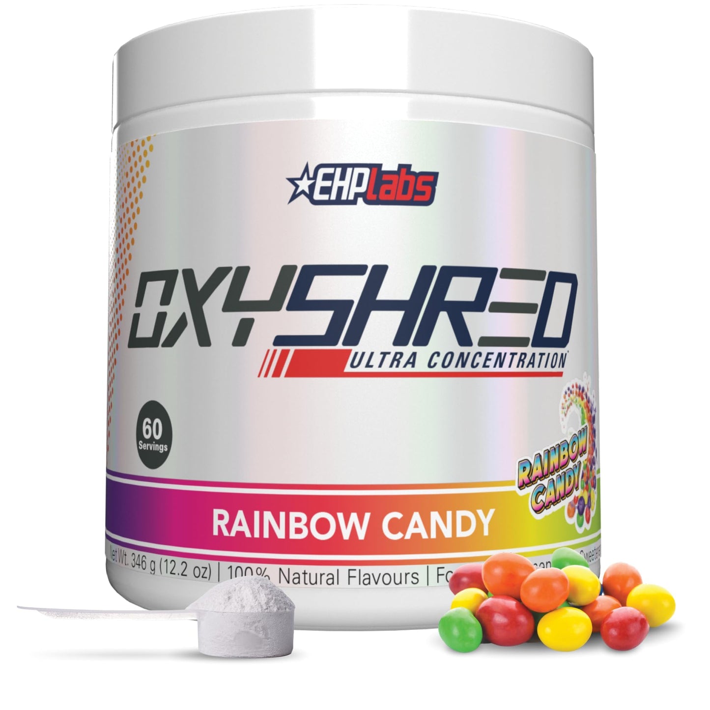 EHP Labs OxyShred Pre Workout Powder & Shredding Supplement - Preworkout Powder with L Glutamine & Acetyl L Carnitine, Energy Boost Drink - Passionfruit, 60 Servings