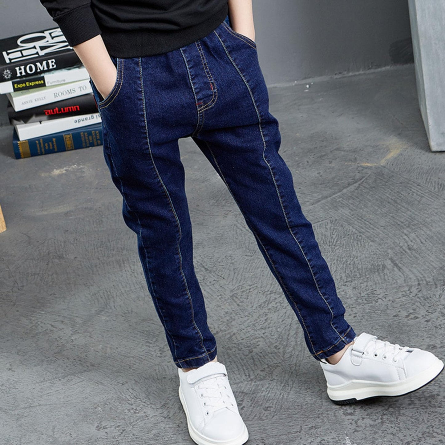 Boys Regular Straight Fit Jeans Casual Denim Pants Stretch Denim Pants Baby Birthday Leggings