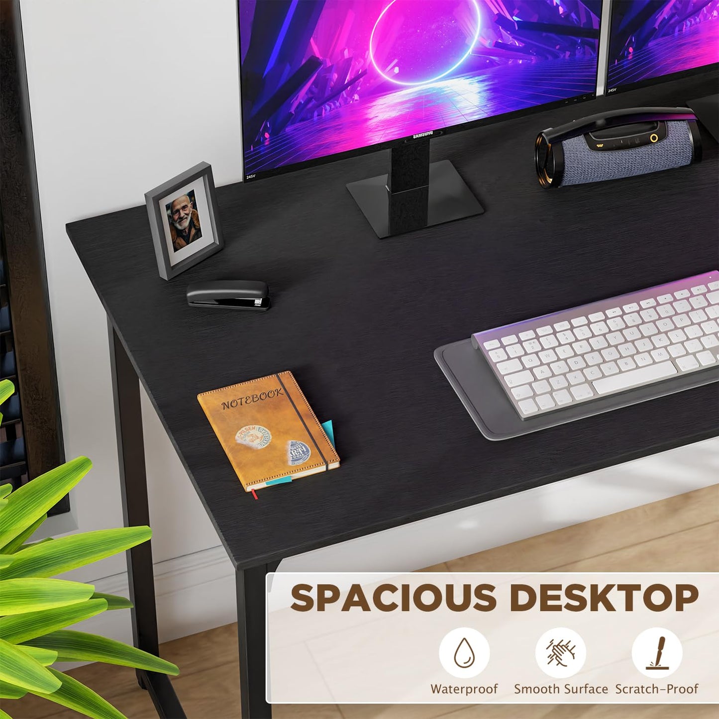 PayLessHere 32/39/47 inch Computer Desk Study Writing Table, Adjustable feet, Modern Furniture for Home Office (1, Brown, 32 inch)