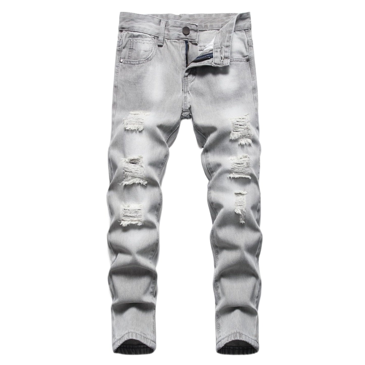Maiyifu-GJ Boy's Slim Straight Fit Ripped Jeans Destroyed Distressed Denim Jeans Kids Classic Washed Jean Pants with Holes