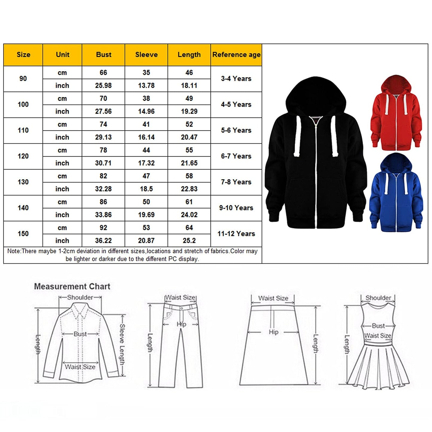 Kids Soft Brushed Zip Up Hoodie Casual Athletic Hooded Sweatshirts for Boys Girls Boys' Pullover Hooded