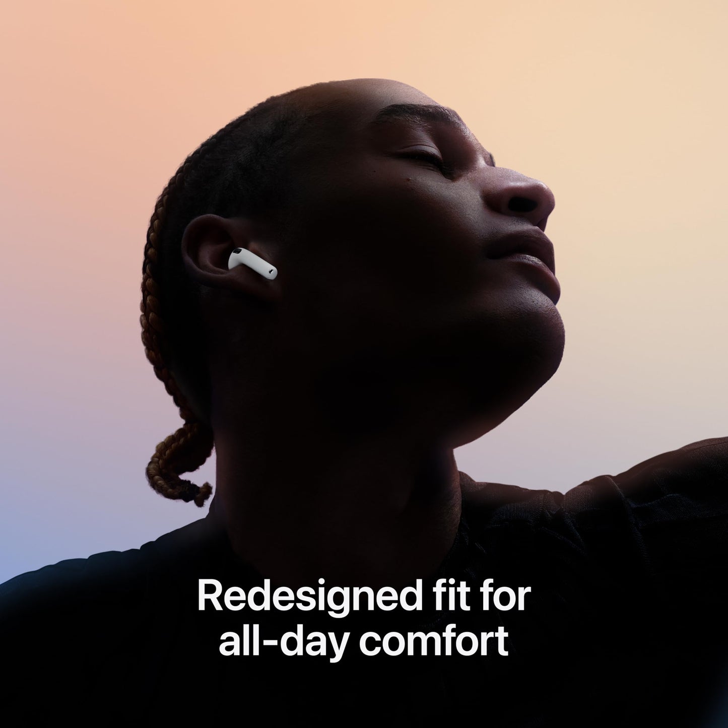 Apple AirPods 4 Wireless Earbuds, Bluetooth Headphones, Personalized Spatial Audio, Sweat and Water Resistant, USB-C Charging Case, H2 Chip, Up to 30 Hours of Battery Life with AppleCare+ (2 Years)