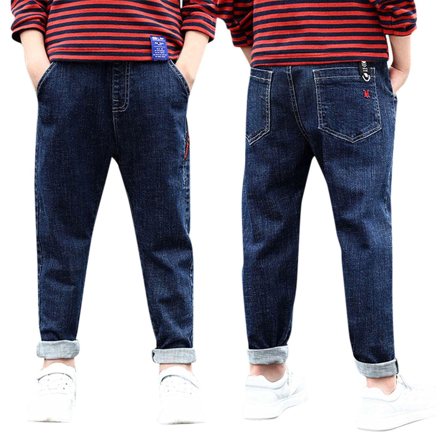 Boys Regular Straight Fit Jeans Casual Denim Pants Stretch Denim Pants Baby Birthday Leggings