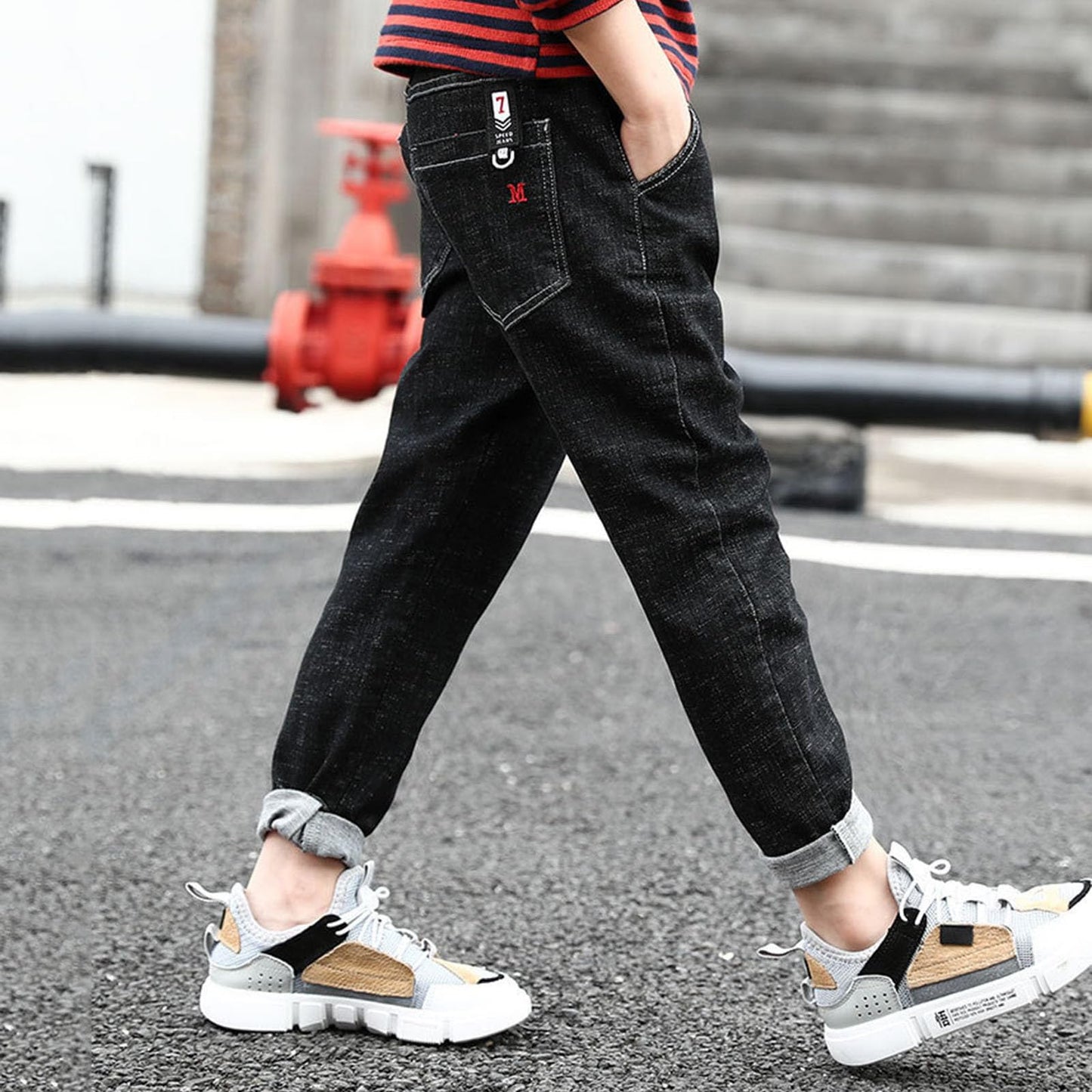 Boys Regular Straight Fit Jeans Casual Denim Pants Stretch Denim Pants Baby Birthday Leggings