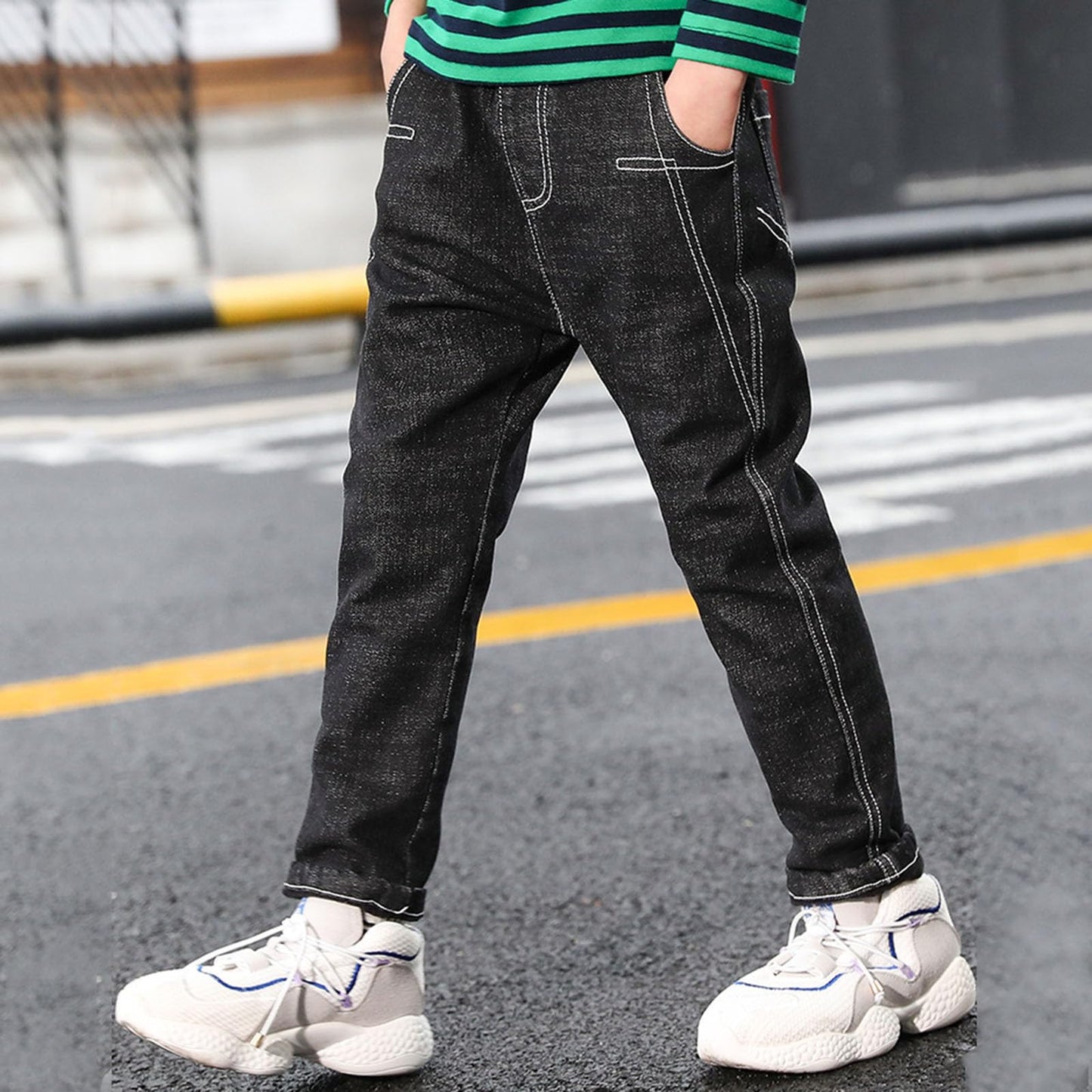 Boys Regular Straight Fit Jeans Casual Denim Pants Stretch Denim Pants Baby Birthday Leggings