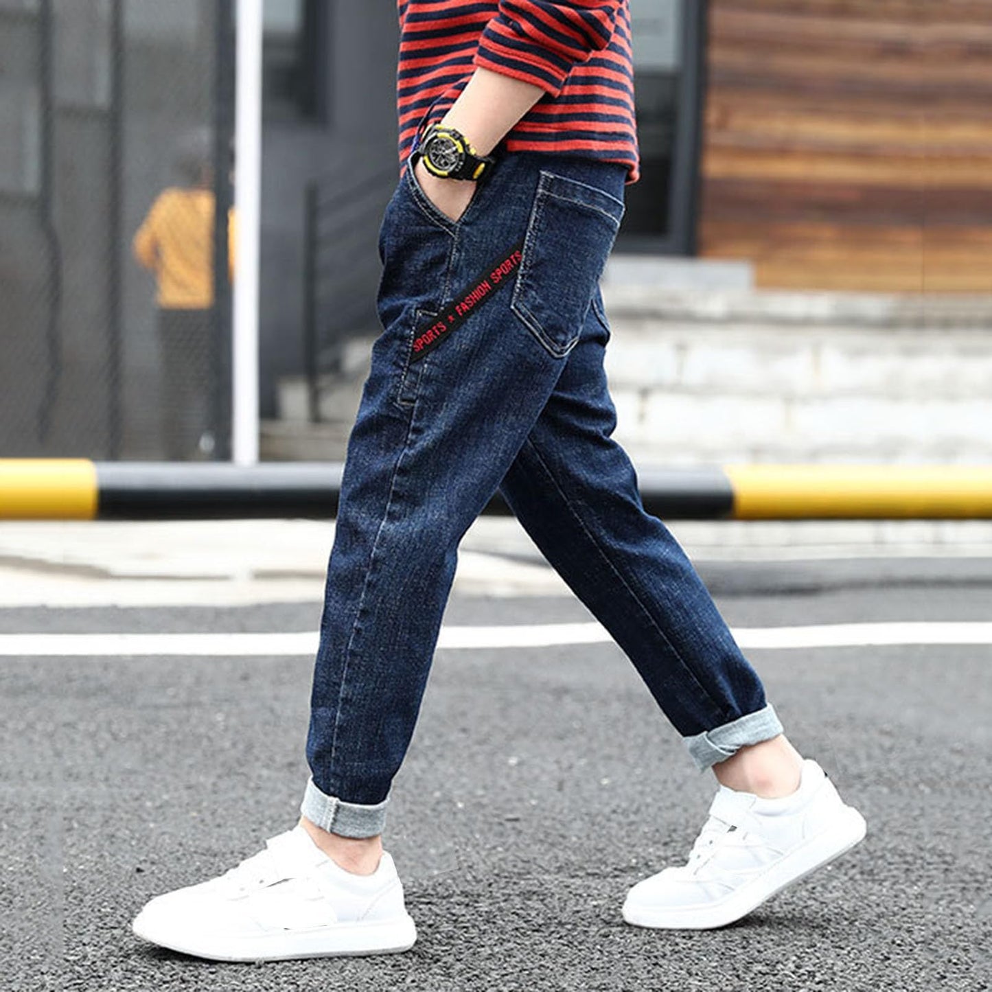 Boys Regular Straight Fit Jeans Casual Denim Pants Stretch Denim Pants Baby Birthday Leggings