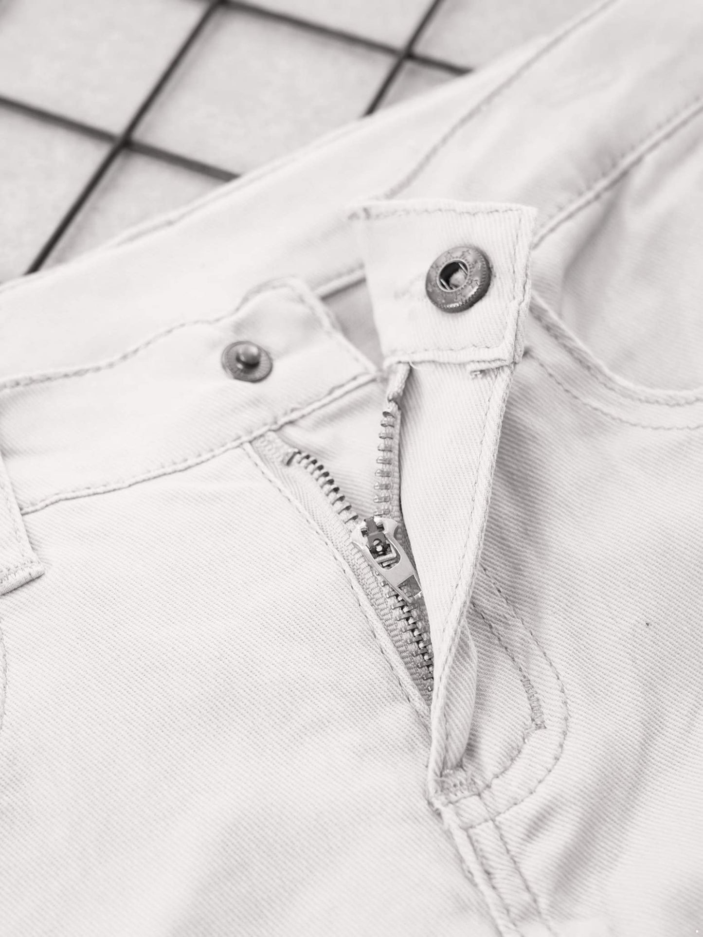 Children Boy's Skinny Chino Pants Kids Cute School Uniform Elastic Waist Straight Pants Stretchy Jeans