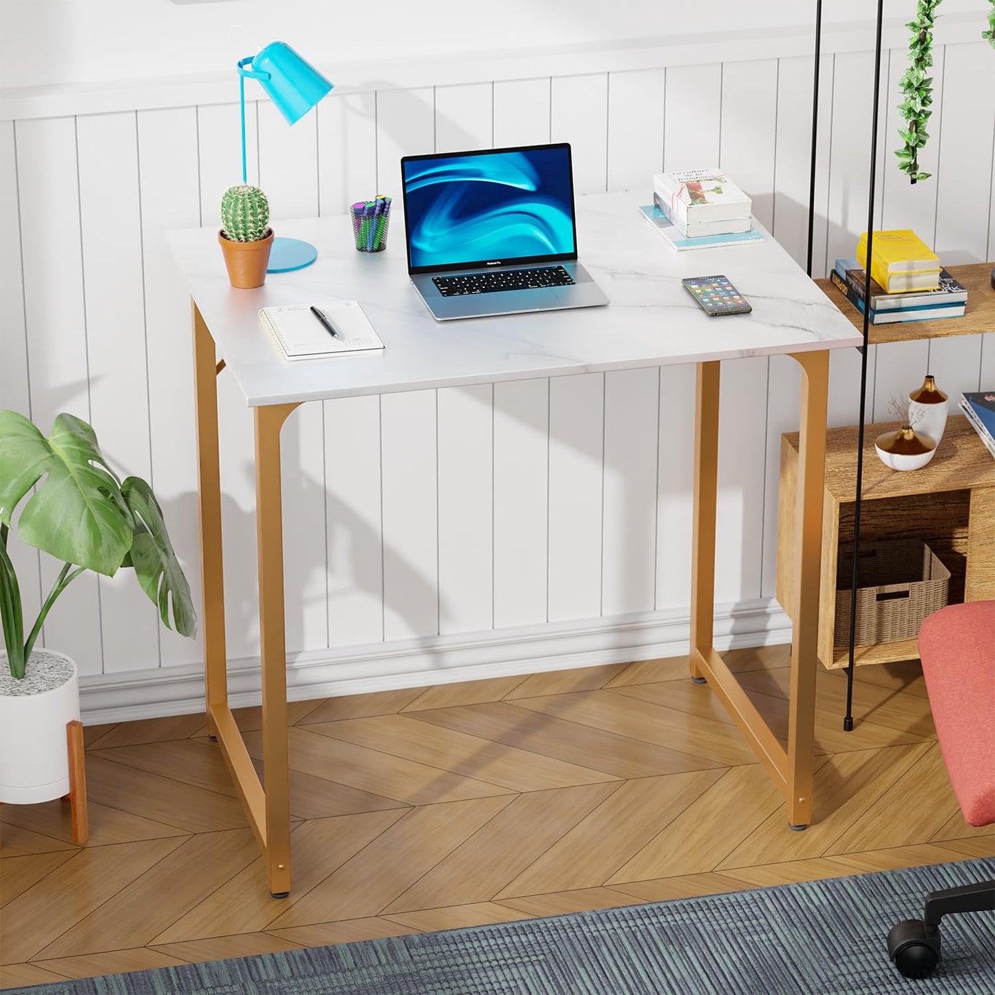 PayLessHere 32/39/47 inch Computer Desk Study Writing Table, Adjustable feet, Modern Furniture for Home Office (1, Brown, 32 inch)