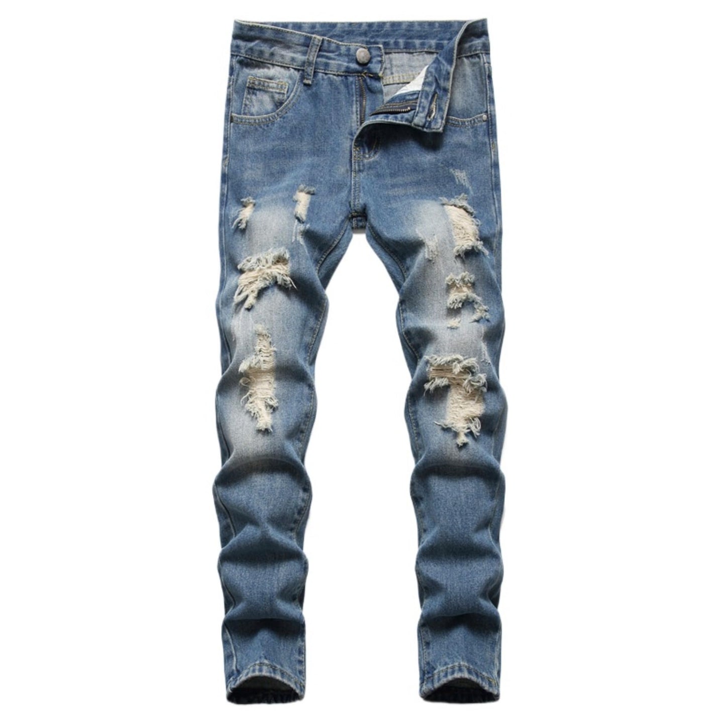 Maiyifu-GJ Boy's Slim Straight Fit Ripped Jeans Destroyed Distressed Denim Jeans Kids Classic Washed Jean Pants with Holes