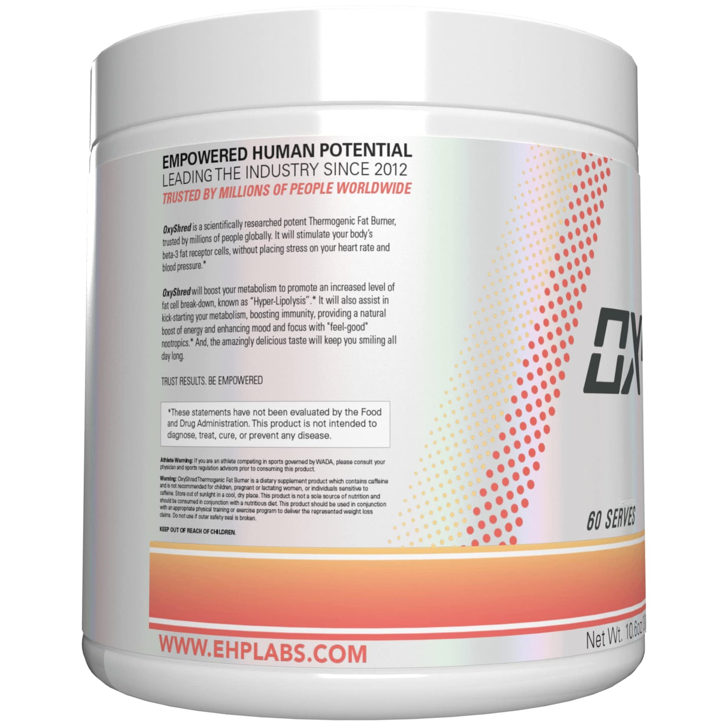 EHP Labs OxyShred Pre Workout Powder & Shredding Supplement - Preworkout Powder with L Glutamine & Acetyl L Carnitine, Energy Boost Drink - Passionfruit, 60 Servings