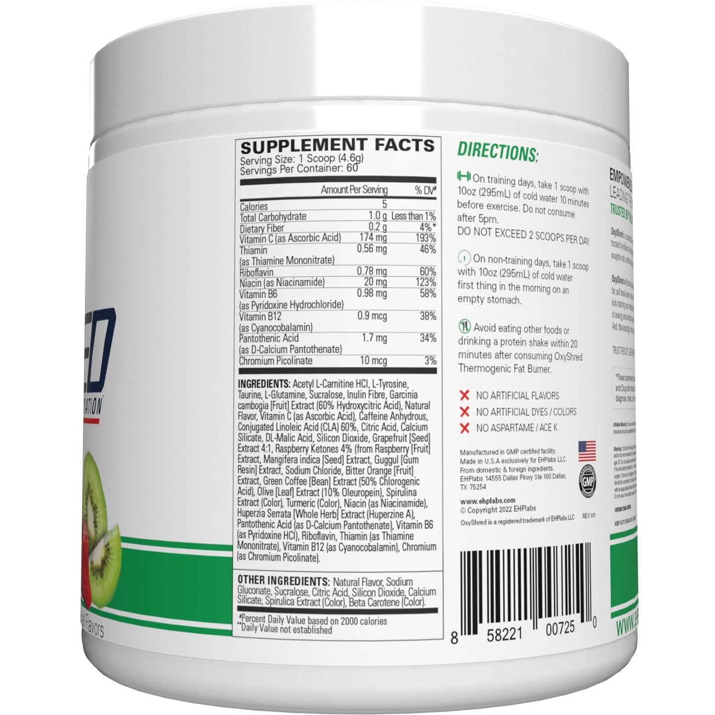 EHP Labs OxyShred Pre Workout Powder & Shredding Supplement - Preworkout Powder with L Glutamine & Acetyl L Carnitine, Energy Boost Drink - Passionfruit, 60 Servings