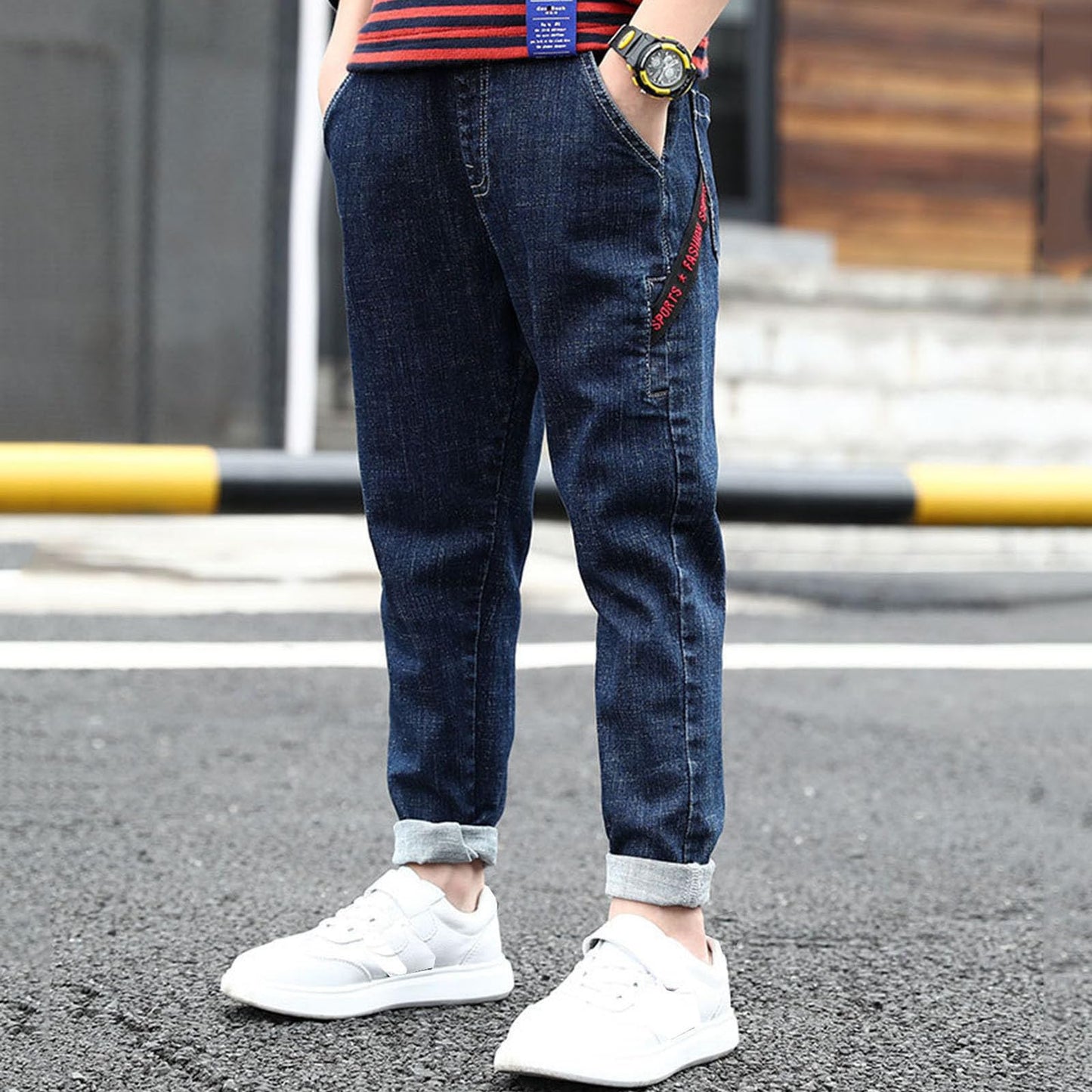 Boys Regular Straight Fit Jeans Casual Denim Pants Stretch Denim Pants Baby Birthday Leggings