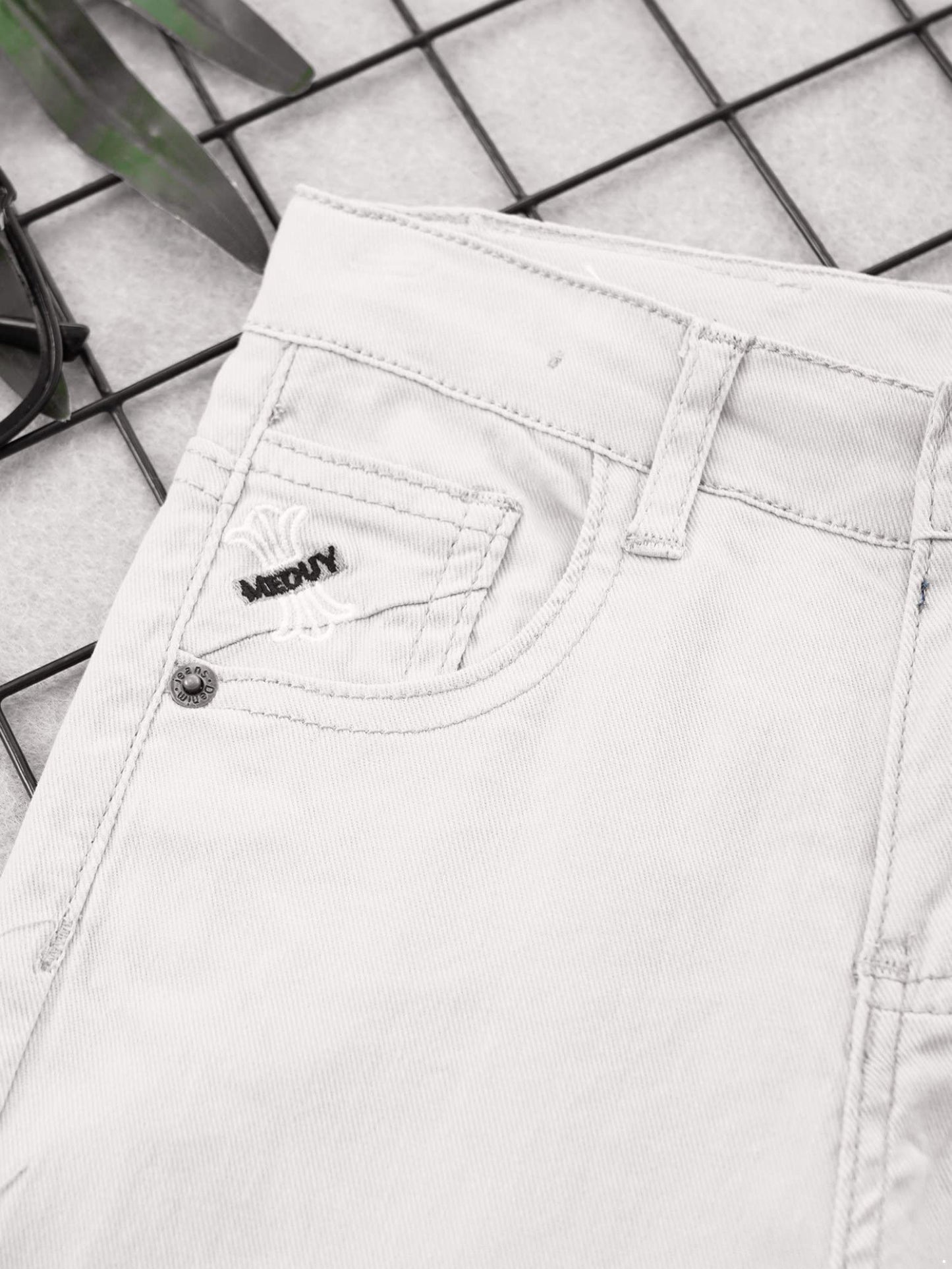 Children Boy's Skinny Chino Pants Kids Cute School Uniform Elastic Waist Straight Pants Stretchy Jeans