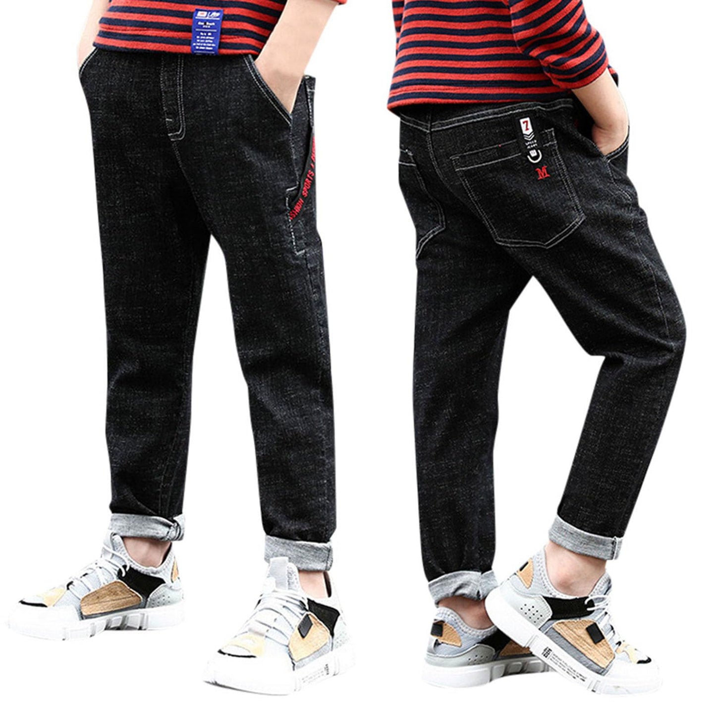 Boys Regular Straight Fit Jeans Casual Denim Pants Stretch Denim Pants Baby Birthday Leggings