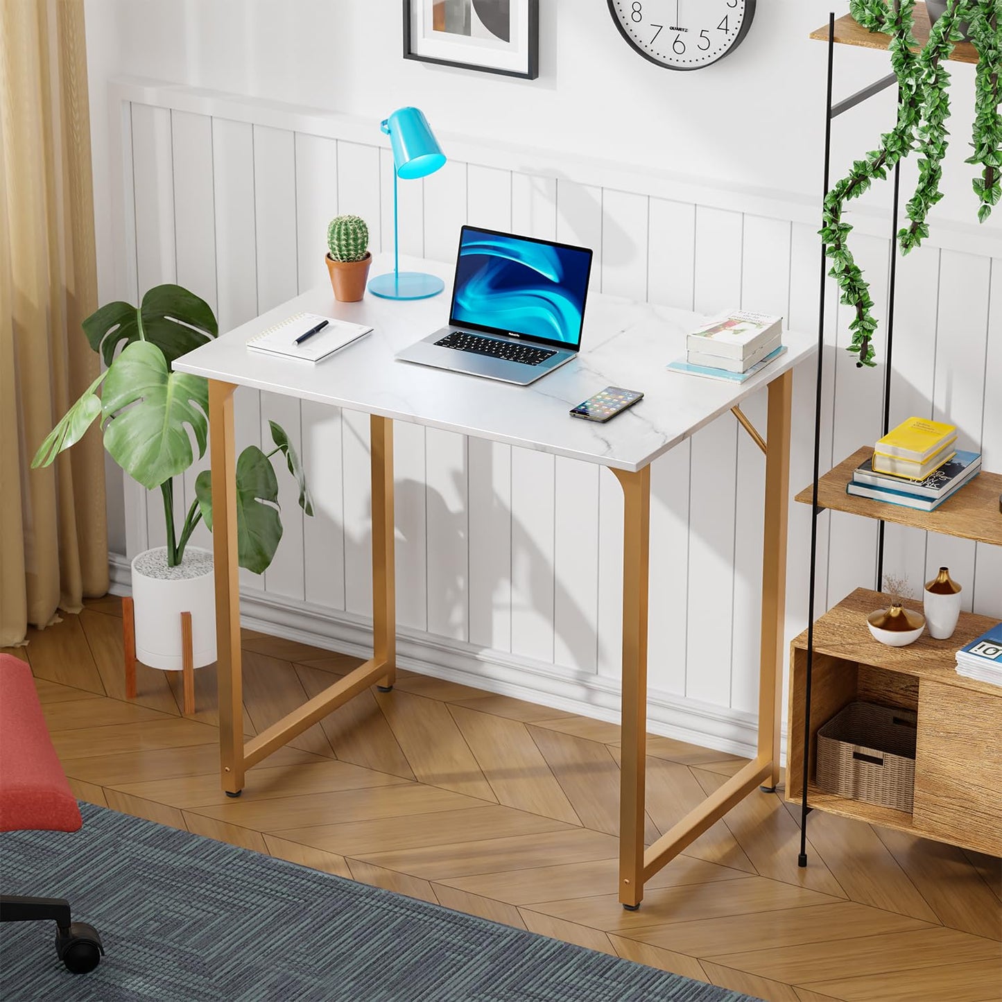 PayLessHere 32/39/47 inch Computer Desk Study Writing Table, Adjustable feet, Modern Furniture for Home Office (1, Brown, 32 inch)
