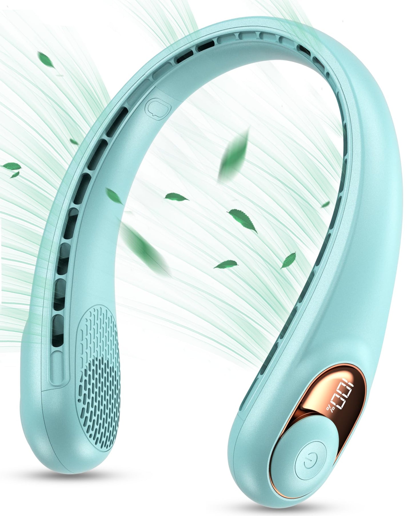 KIDEE Neck Fan, Portable Bladeless Neck Fans, Upgrade 360° Airflow, Super Quiet, 3 Speeds, 4000mAh Personal Wearable Neck Fan, Upgraded Cooling Air Volume USB Rechargeable Hands Free Fan