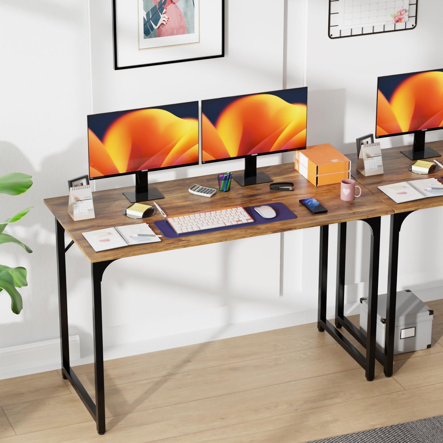 PayLessHere 32/39/47 inch Computer Desk Study Writing Table, Adjustable feet, Modern Furniture for Home Office (1, Brown, 32 inch)
