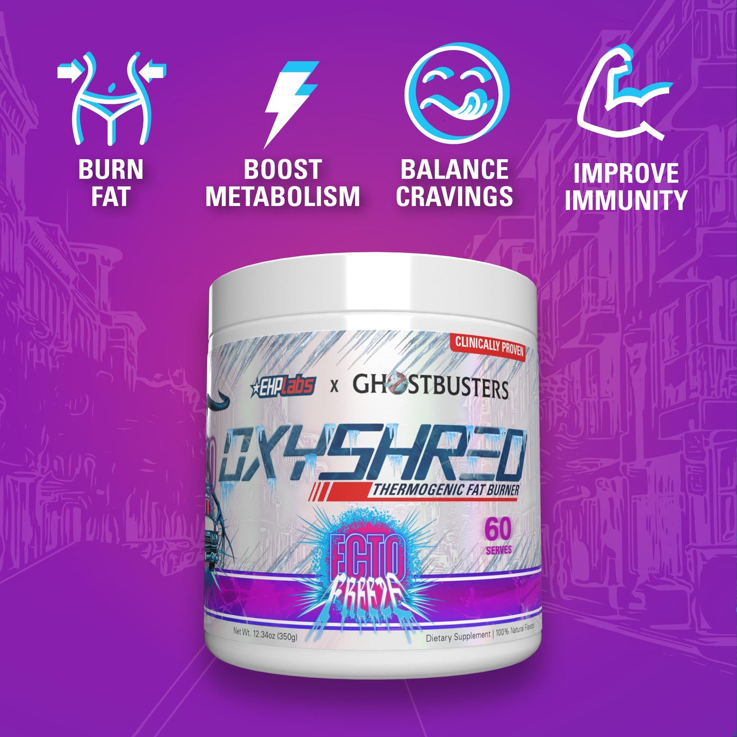 EHP Labs OxyShred Pre Workout Powder & Shredding Supplement - Preworkout Powder with L Glutamine & Acetyl L Carnitine, Energy Boost Drink - Passionfruit, 60 Servings