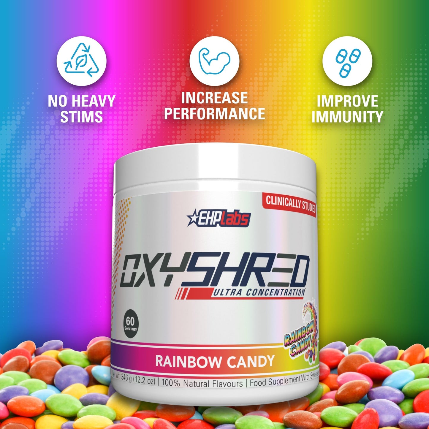 EHP Labs OxyShred Pre Workout Powder & Shredding Supplement - Preworkout Powder with L Glutamine & Acetyl L Carnitine, Energy Boost Drink - Passionfruit, 60 Servings
