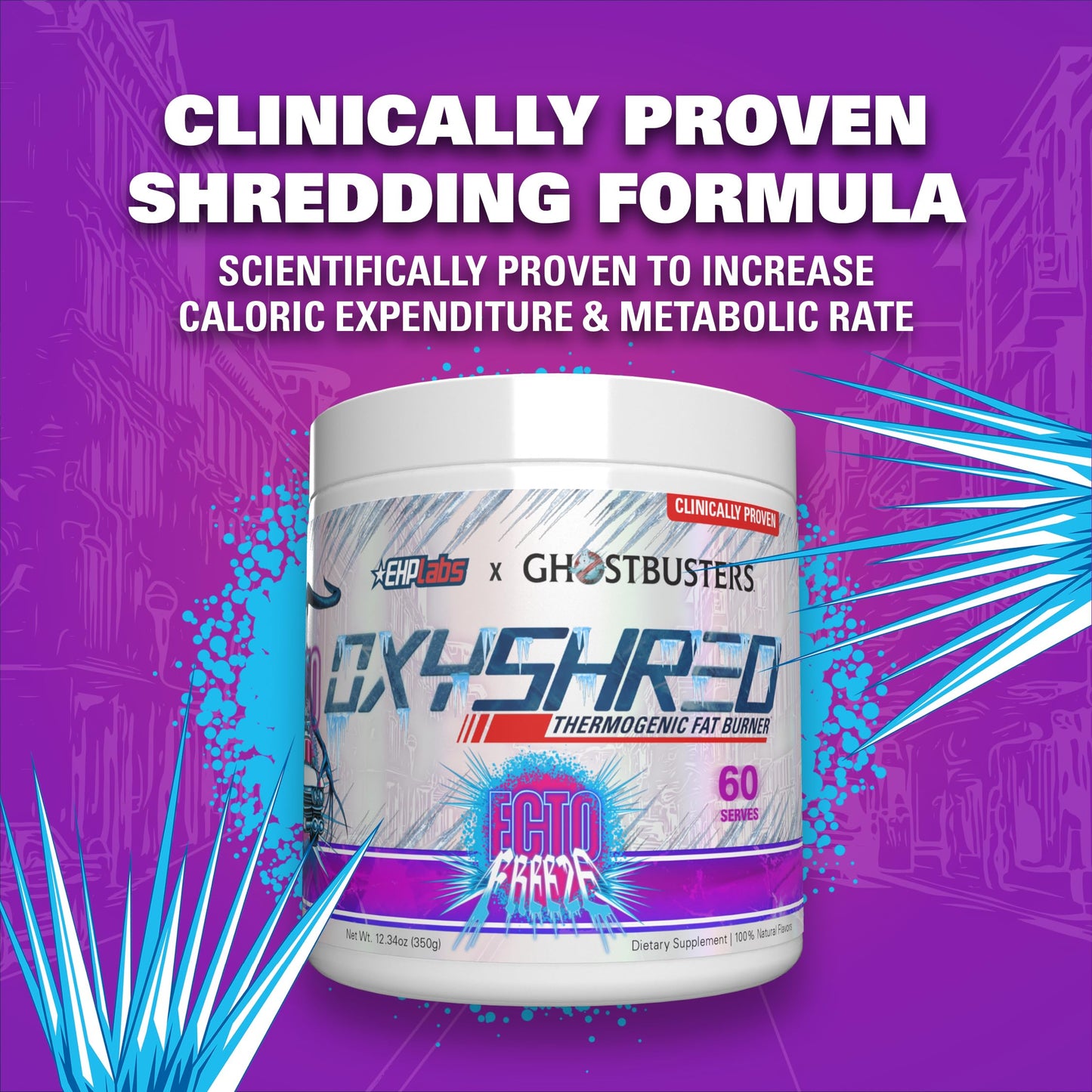 EHP Labs OxyShred Pre Workout Powder & Shredding Supplement - Preworkout Powder with L Glutamine & Acetyl L Carnitine, Energy Boost Drink - Passionfruit, 60 Servings