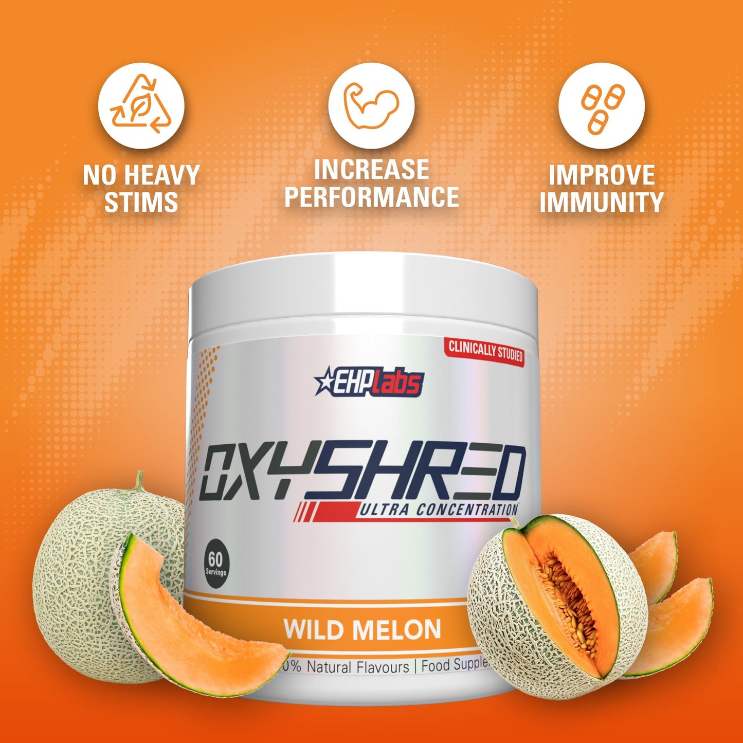 EHP Labs OxyShred Pre Workout Powder & Shredding Supplement - Preworkout Powder with L Glutamine & Acetyl L Carnitine, Energy Boost Drink - Passionfruit, 60 Servings