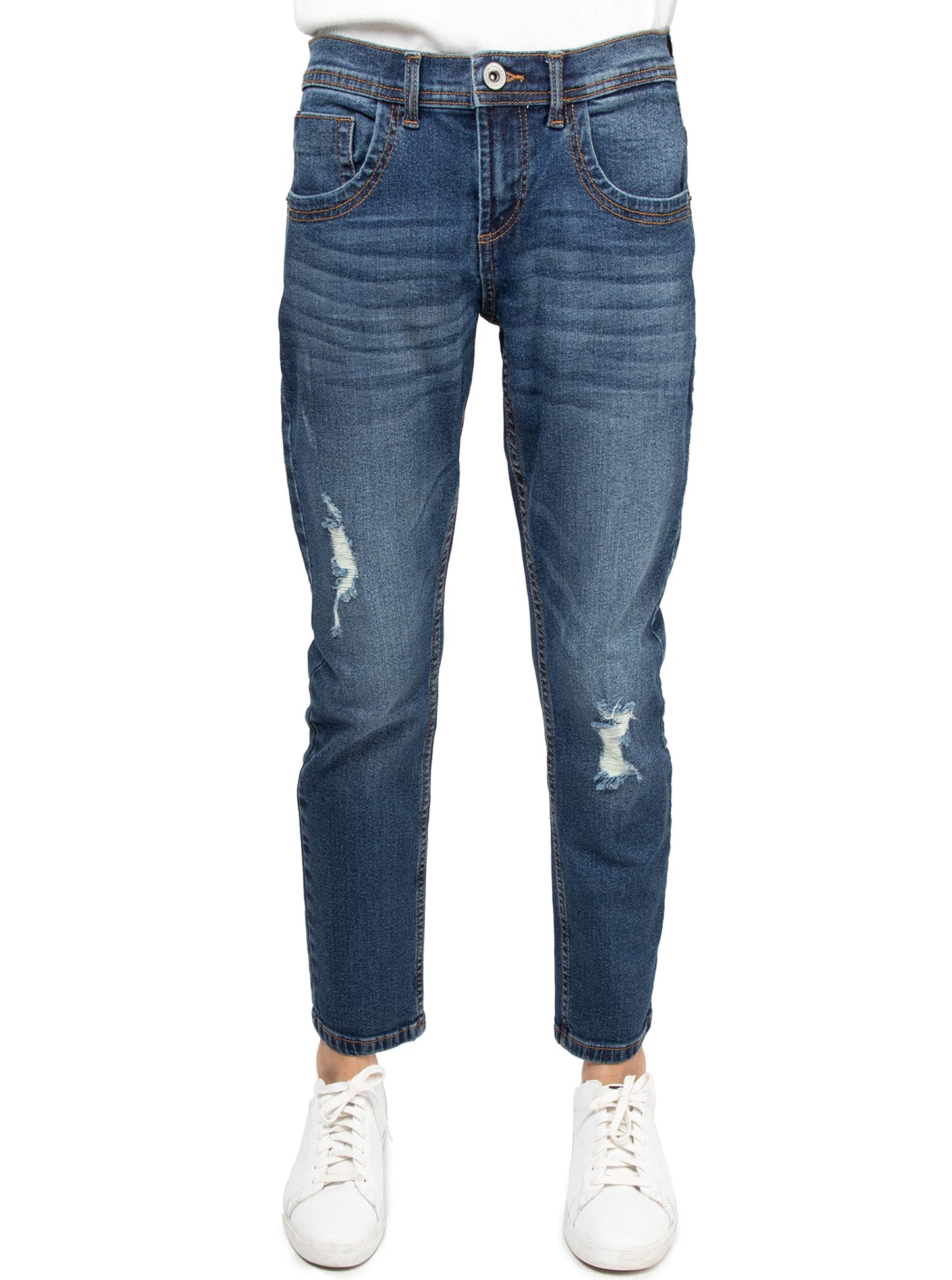 RAW X Boys Denim Jeans, Big Boy & Little Kids Stretch Slim Fit Pants, Distressed Ripped Biker Jeans for Boys