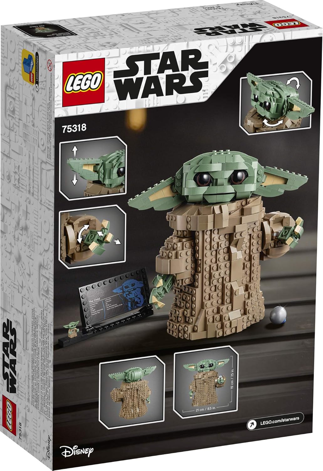 LEGO Star Wars: The Mandalorian Series The Child - Baby Yoda Grogu Figure, Building Toy, Collectible Room Decoration for Boys and Girls, Teens, with Minifigure and Nameplate, Gift Idea (75318)