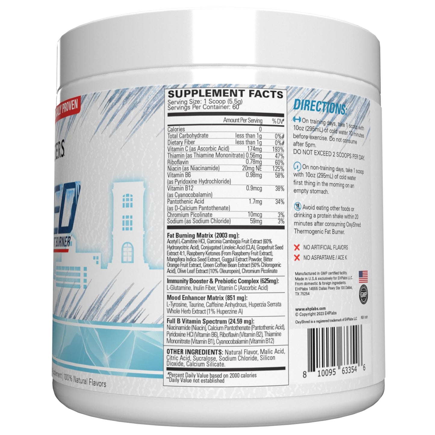 EHP Labs OxyShred Pre Workout Powder & Shredding Supplement - Preworkout Powder with L Glutamine & Acetyl L Carnitine, Energy Boost Drink - Passionfruit, 60 Servings