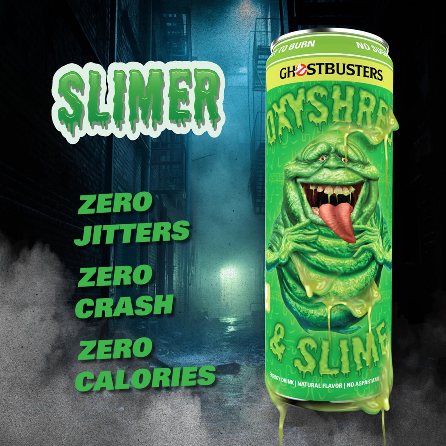 EHP Labs x Ghostbusters OxyShred Healthy Energy Drink - Zero Sugar Energy Drinks, Green Tea Extract, Vitamin C & L Carnitine - Zero Carbs, Zero Calories, Clean Caffeine - Frosty Big Apple (12-Pack)
