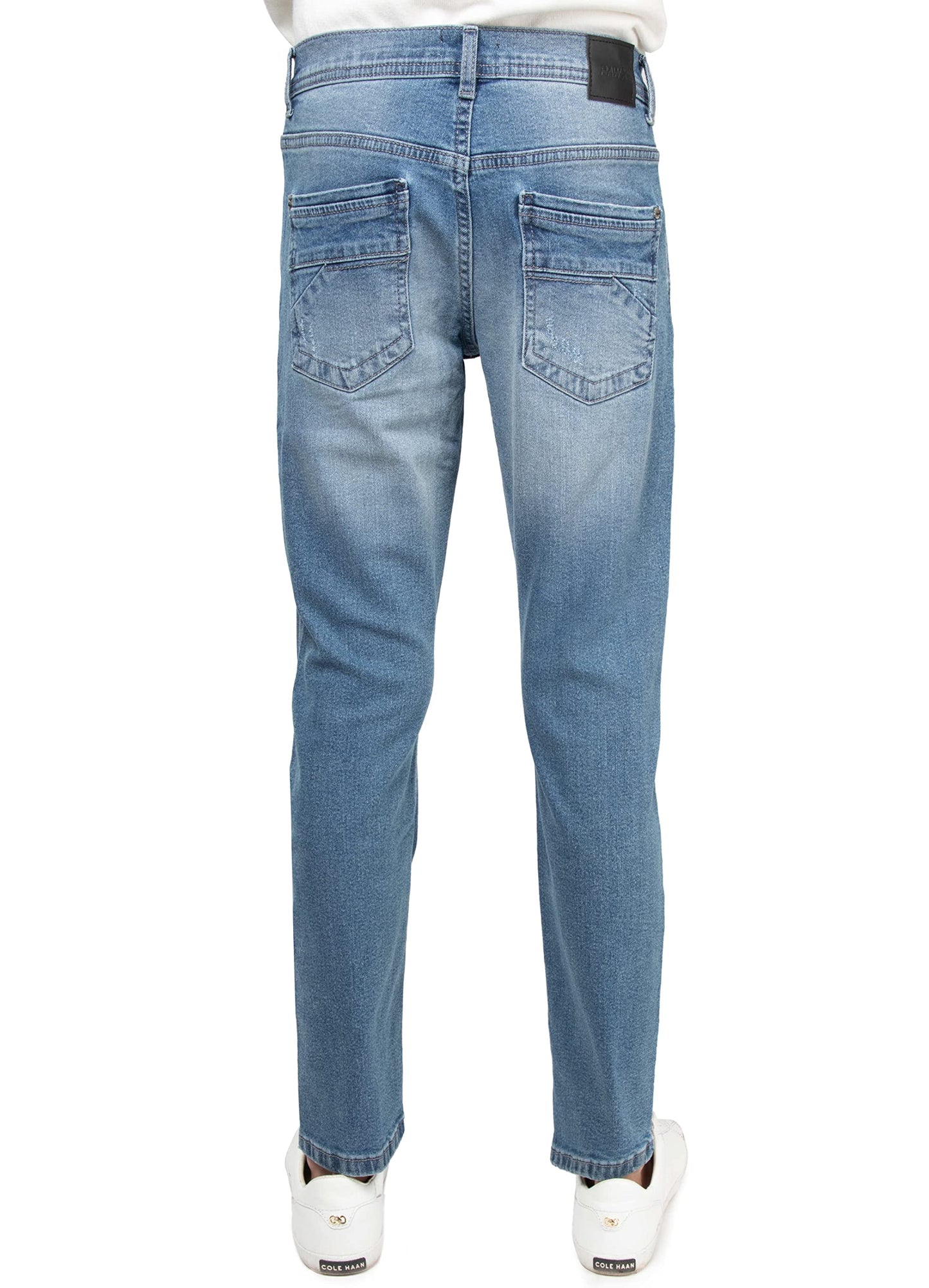 RAW X Boys Denim Jeans, Big Boy & Little Kids Stretch Slim Fit Pants, Distressed Ripped Biker Jeans for Boys