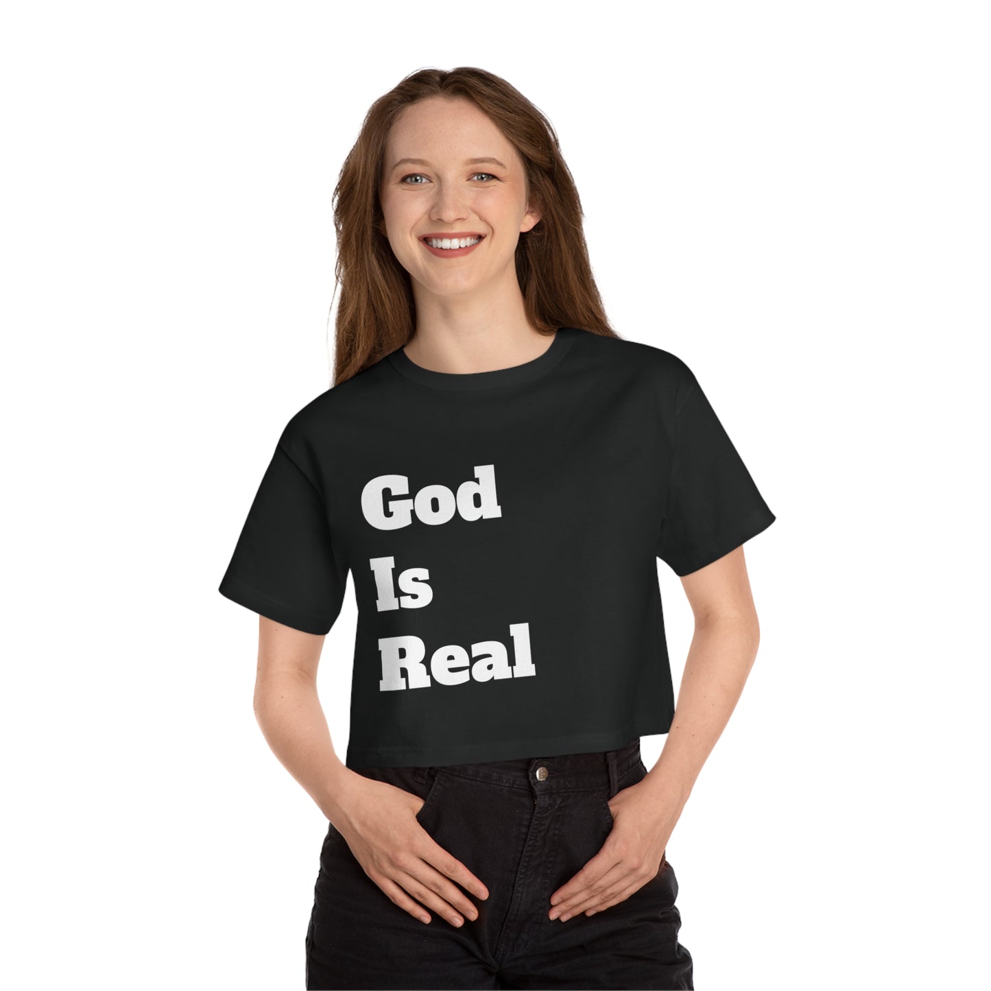 Kelly`s God Is Real Cropped T-Shirt Printify