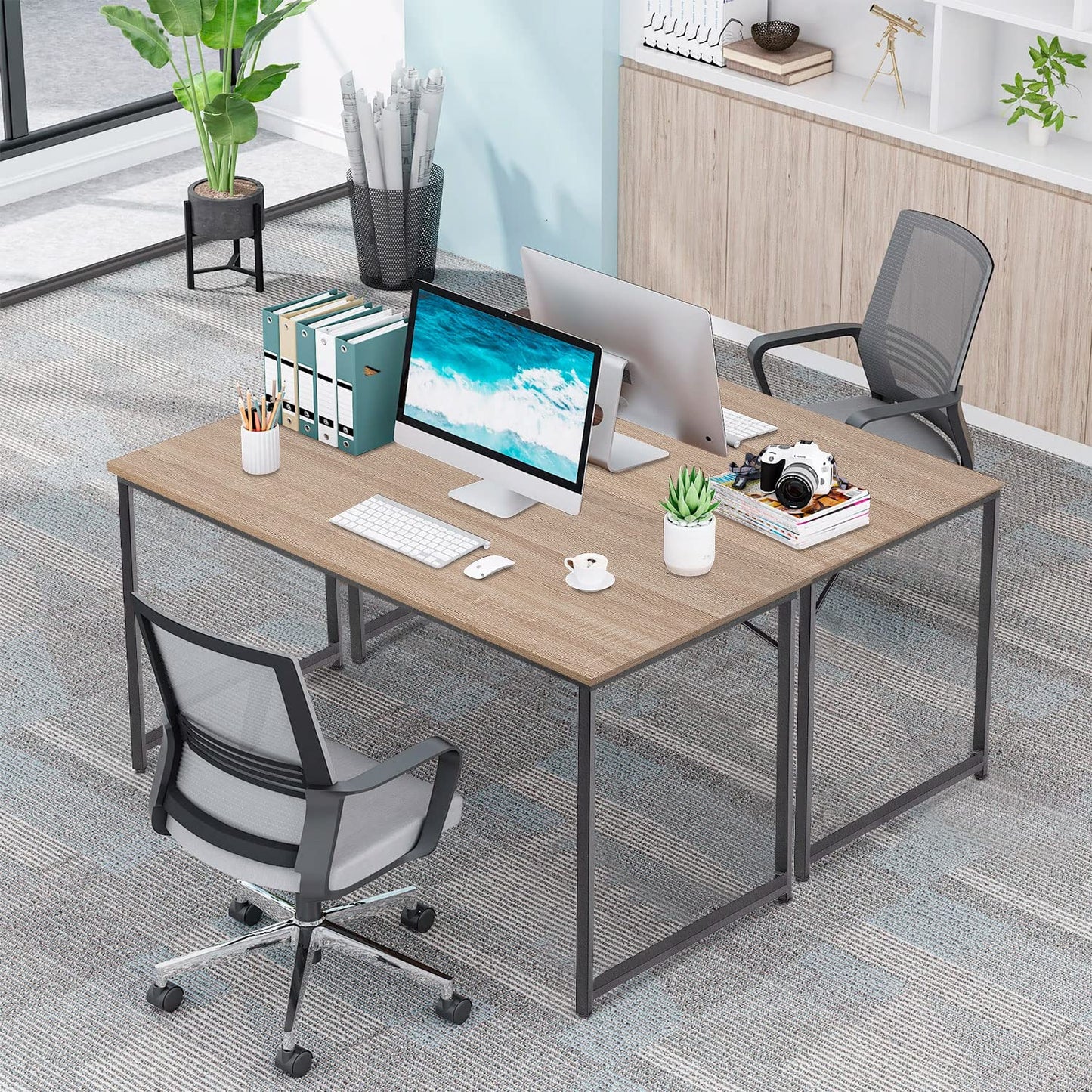 PayLessHere 32/39/47 inch Computer Desk Study Writing Table, Adjustable feet, Modern Furniture for Home Office (1, Brown, 32 inch)
