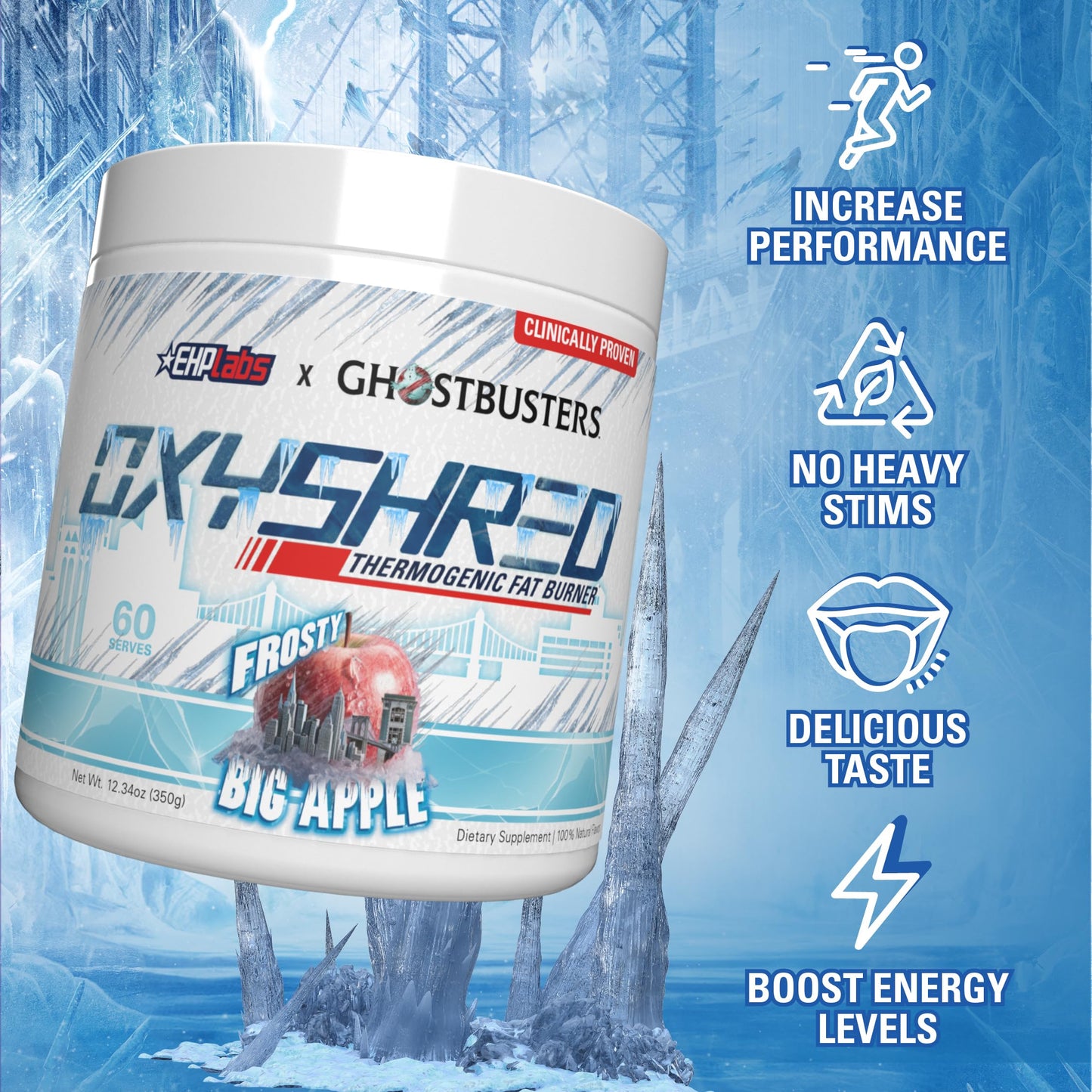 EHP Labs OxyShred Pre Workout Powder & Shredding Supplement - Preworkout Powder with L Glutamine & Acetyl L Carnitine, Energy Boost Drink - Passionfruit, 60 Servings