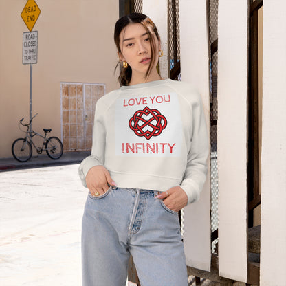 Women's Cropped Fleece Pullover infinite love Printify