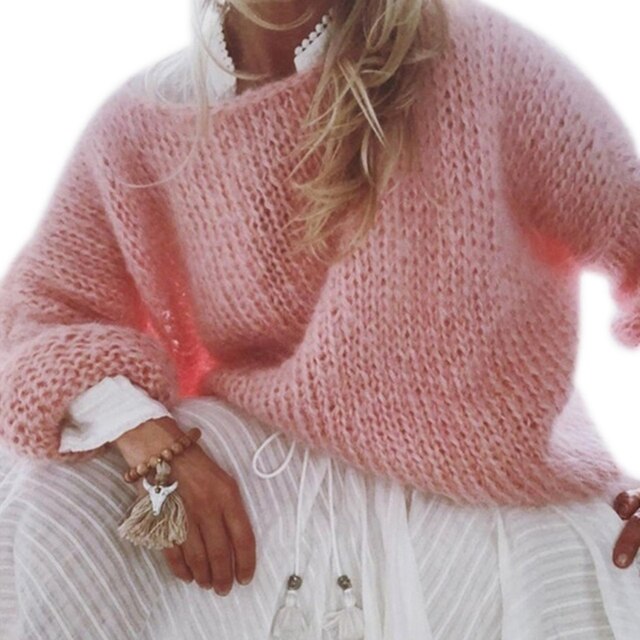 Gideon Collection Dylan Chunky Knitted Fluffy Pullover Tops Aura Restored