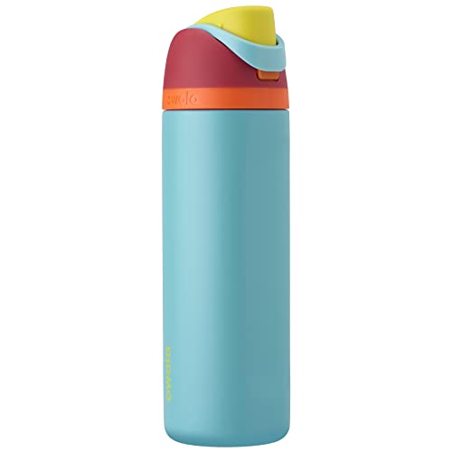 Push It Collection Owala FreeSip Insulated Stainless Steel Water Bottle with Straw for Sports and Travel, BPA-Free, 24-oz, Boneyard Aura Restored