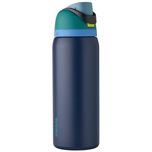 Push It Collection Owala FreeSip Insulated Stainless Steel Water Bottle with Straw for Sports and Travel, BPA-Free, 24-oz, Boneyard Aura Restored