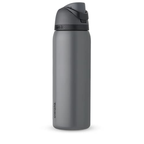 Push It Collection Owala FreeSip Insulated Stainless Steel Water Bottle with Straw for Sports and Travel, BPA-Free, 24-oz, Boneyard Aura Restored