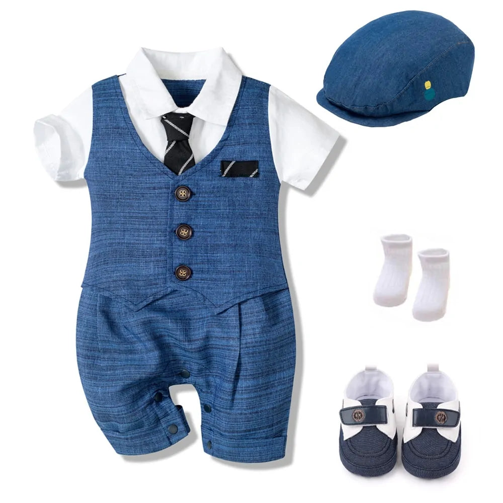 Baby Boy Formal Romper Suit Aura Restored