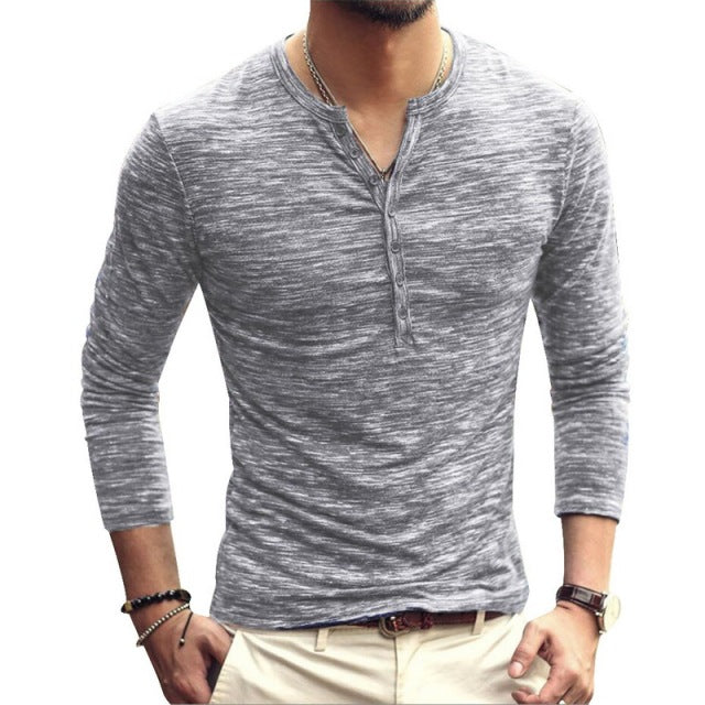 Guy Aura V-Neck Long Sleeve Shirt Aura Restored