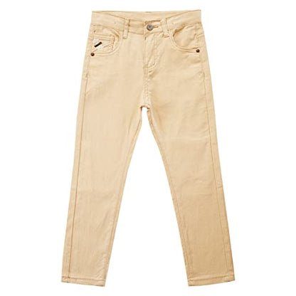 Children Boy's Skinny Chino Pants Kids Cute School Uniform Elastic Waist Straight Pants Stretchy Jeans